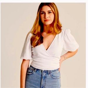 Abercrombie Linen Wrap Front Blouse NWT Small